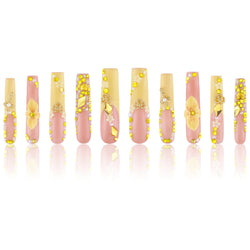 Golden Blossoms Handmade Nails MG505