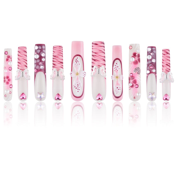 Forbidden Pink Handmade Nails MG506