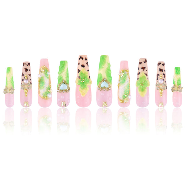 Neon Safari  Handmade Nails MG511