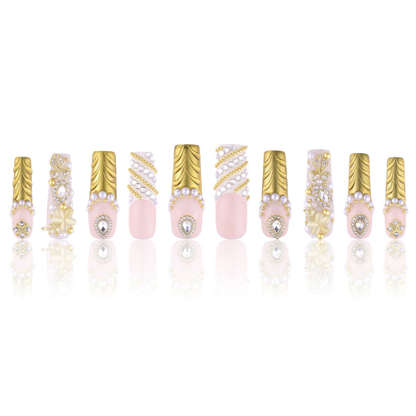 Nile's Golden Veil  Handmade Nails MG516
