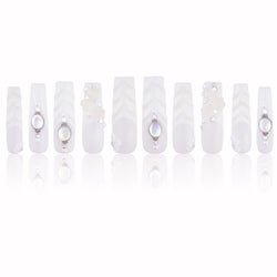 Snowy Crystals Handmade Nails MG520