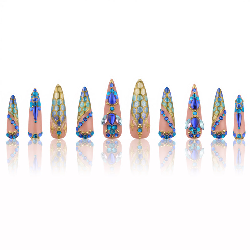 Ocean Feather Handmade Nails MG540
