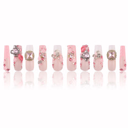 Bling Heart Handmade Nails MG543