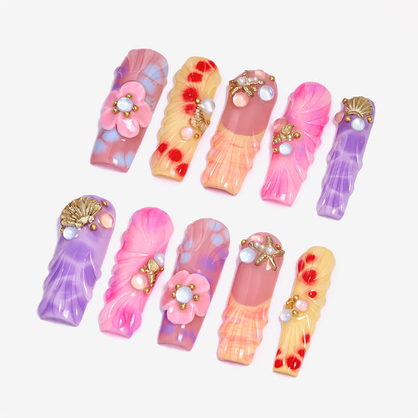 Ocean Bouquet Handmade Nails MG554