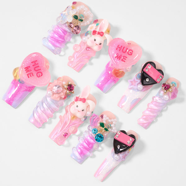 Cotton Candy Hug Handmade Nails MG568