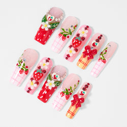 Berry Picnic Dance Handmade Nails MG588