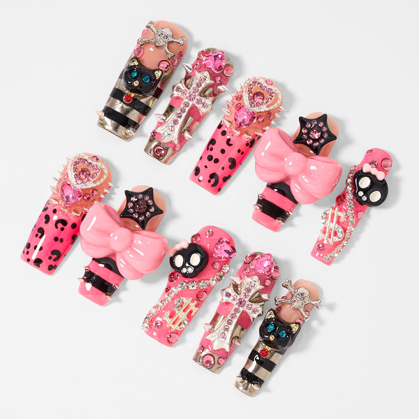 Pinky Punk Dance Handmade Nails MG590