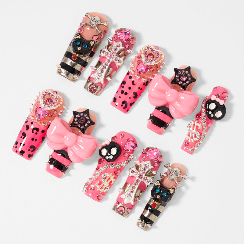 Pinky Punk Dance Handmade Nails MG590