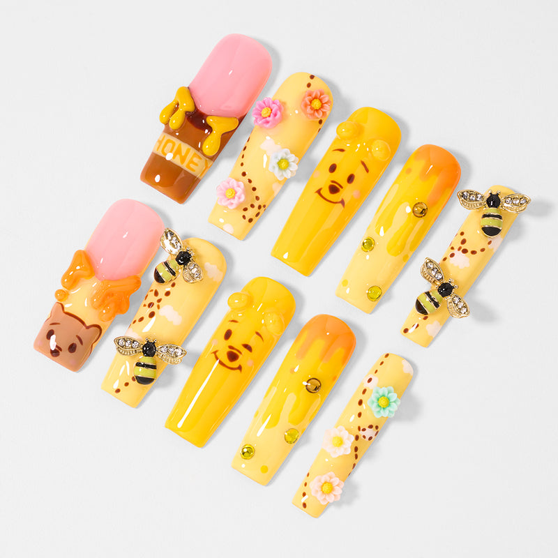 Honey Frolic Dance Handmade Nails MG591