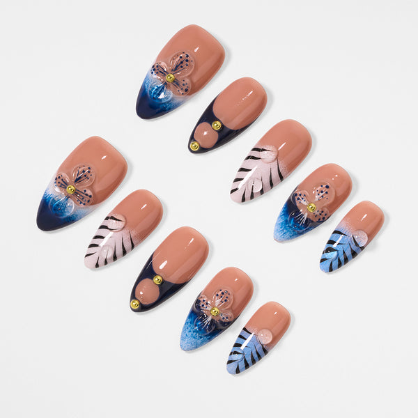Midnight Bloom Handmade Nails MG594