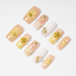 Seaside Blooms   Handmade Nails MG602