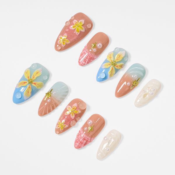 Rosy Shell Handmade Nails MG603