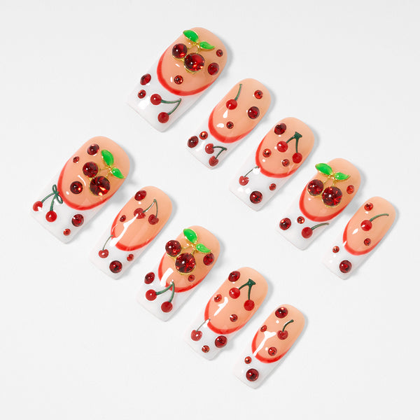 Cherry Disco    Handmade Nails MG606